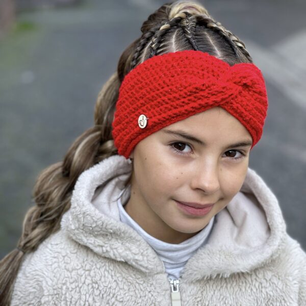Háčkovaná čelenka červená