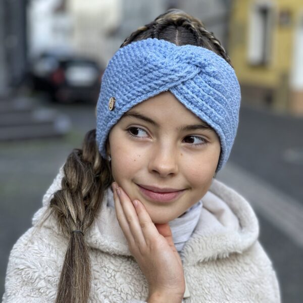 Háčkovaná čelenka nebíčková - Image 2