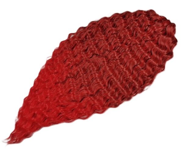 Vlnitý luxusný kanekalon ombre červený 300g