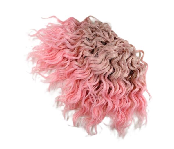Vlnitý luxusný kanekalon krátky pink 12 200g
